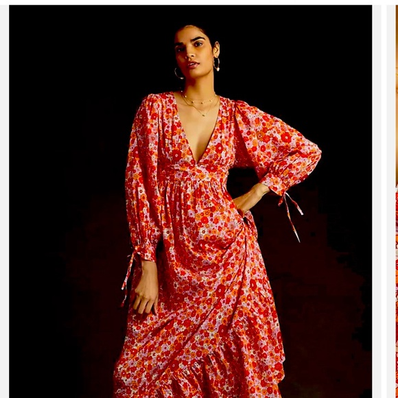 Antik Batik Dresses & Skirts - Antik Batik - red and orange floral dress.